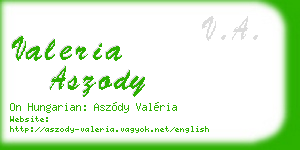 valeria aszody business card