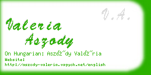 valeria aszody business card